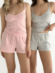 Knitwear Coolir set of T-shirt and shorts with a hood, gray