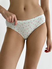 Underwear panties cotton slips with heart light gray