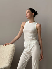 Ribbed milk joggers