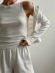 Ribbed shorts milky
