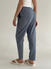 Striped cotton pants MOMI blue/milk