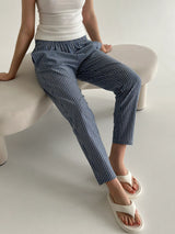 Striped cotton pants MOMI blue/milk