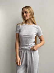 Soft Ribbed T-Shirt Gray