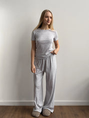 Soft Ribbed T-Shirt Gray
