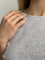 Soft Ribbed T-Shirt Gray