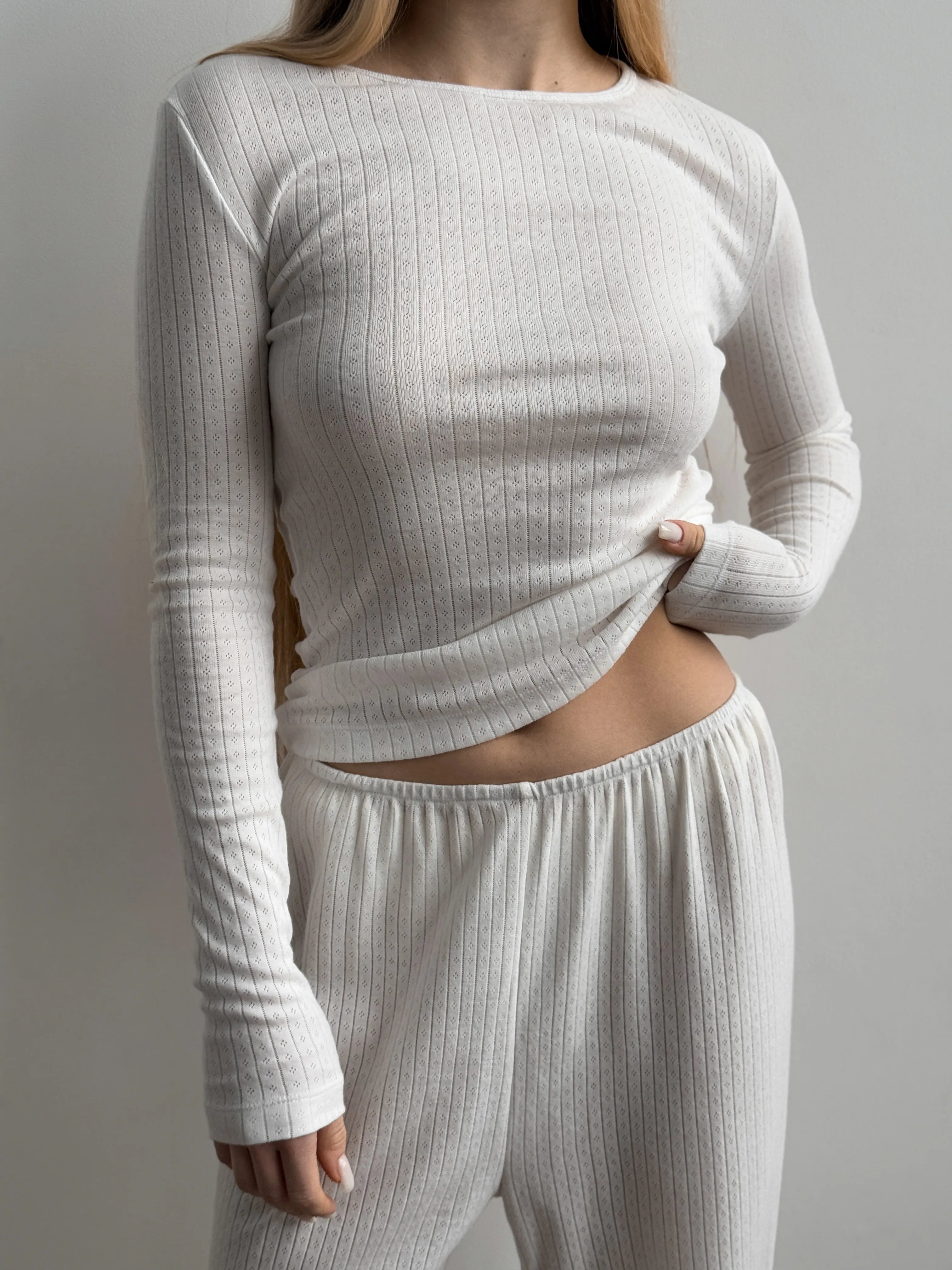 Ribbed longsleeve milk (without button)