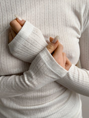 Ribbed longsleeve milk (without button)