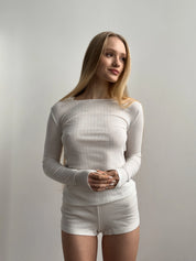 Ribbed longsleeve milk (without button)