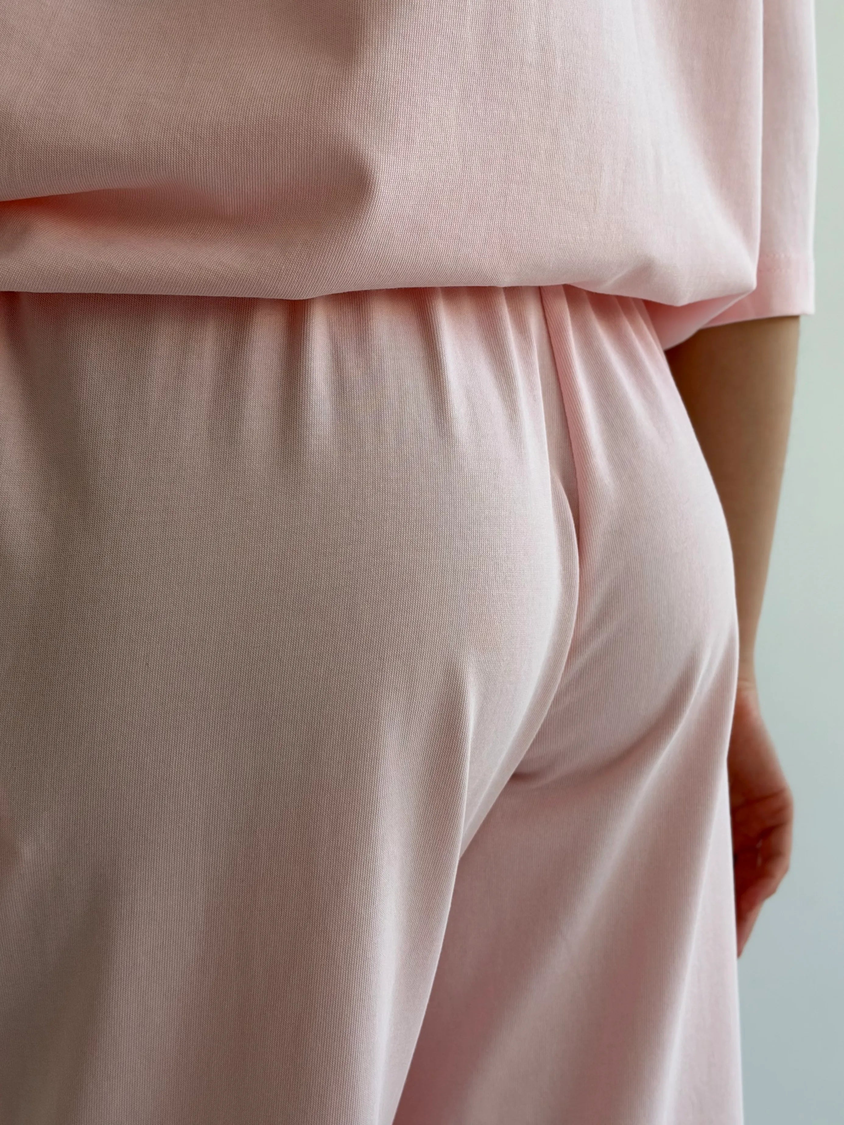 Knitwear suit T-shirt and pants, pink