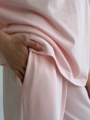 Knitwear suit T-shirt and pants, pink