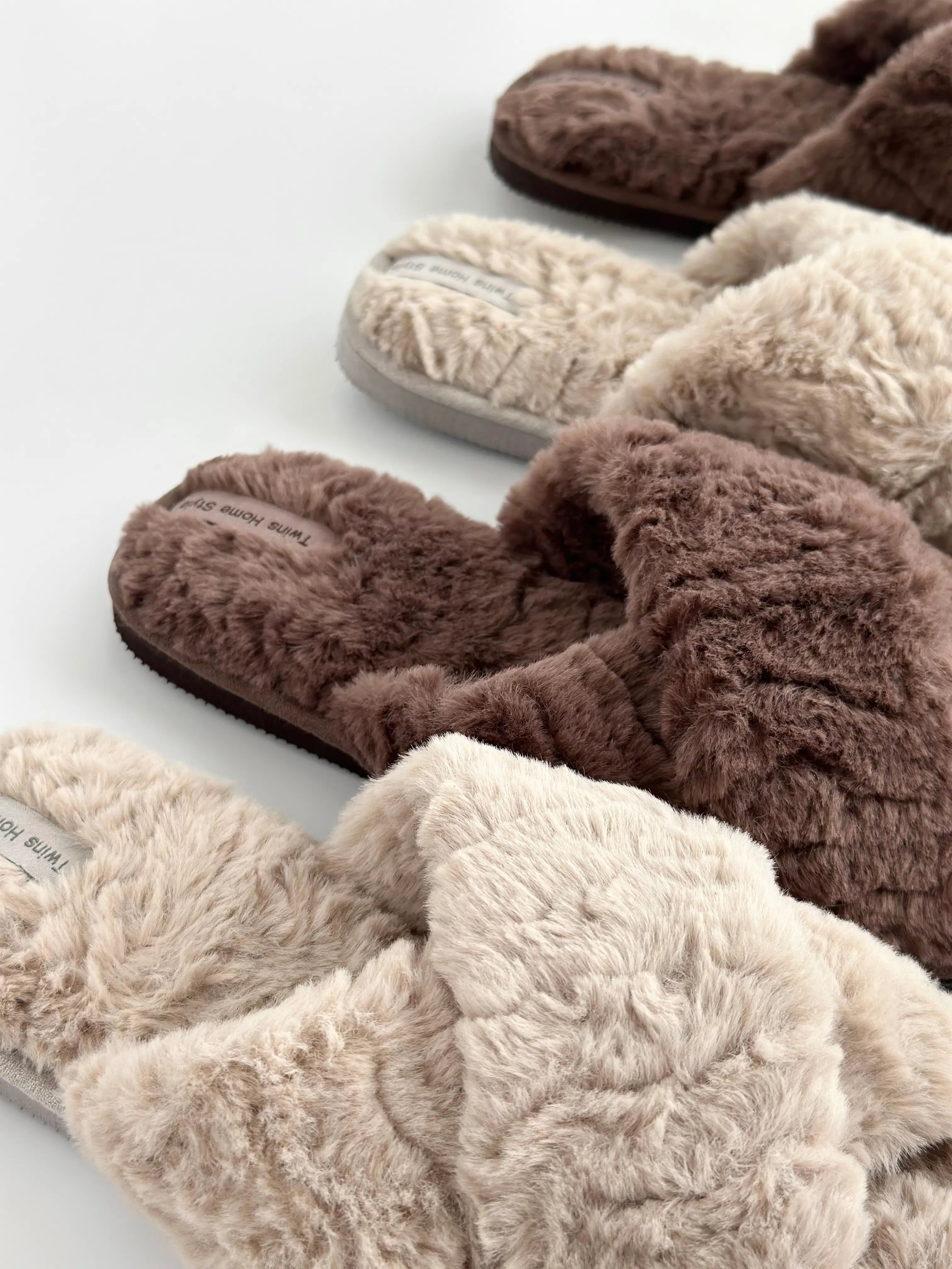 Women's HS fur slippers chocolate