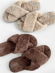 Women's fur slippers HS beige