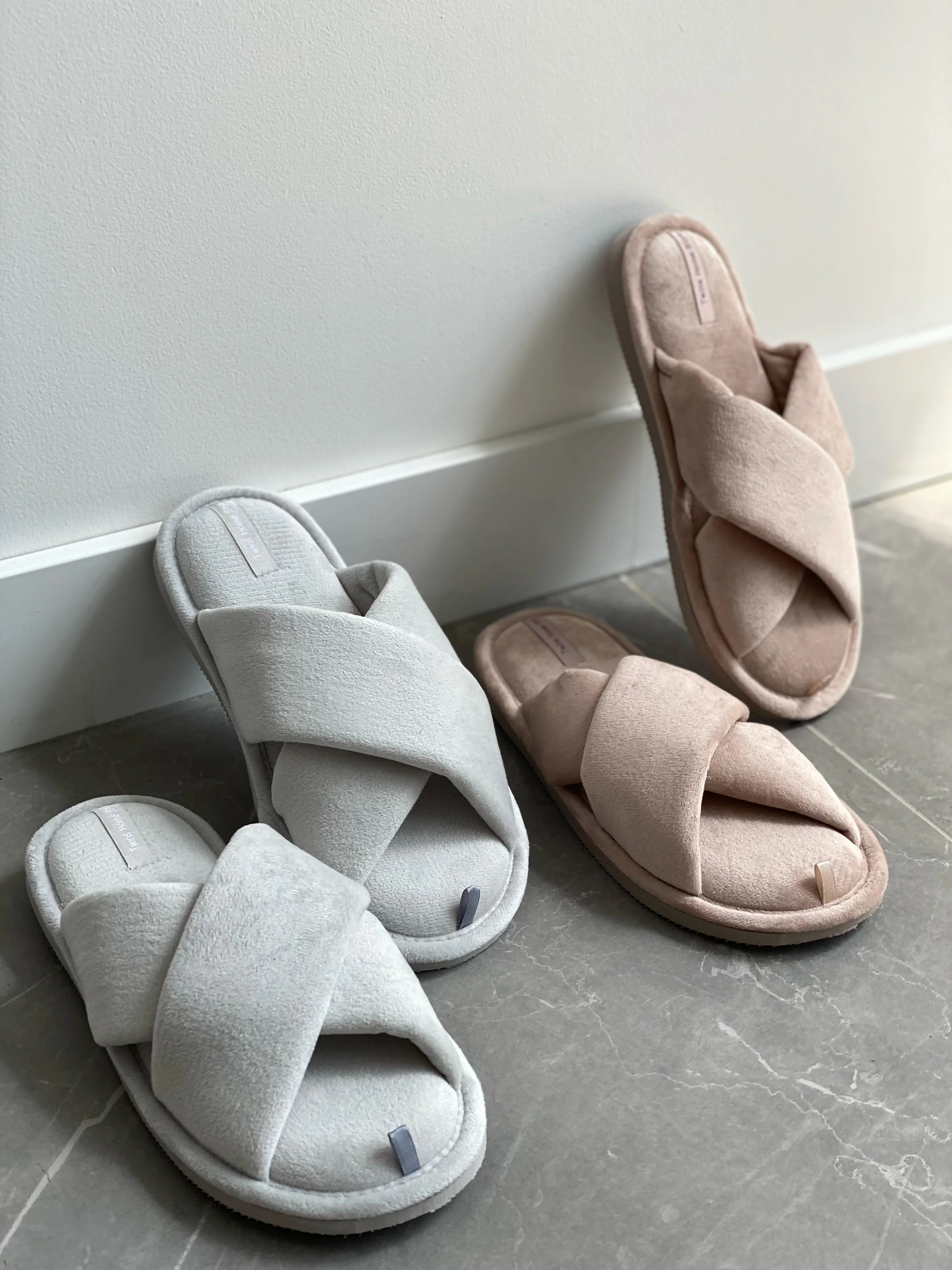 Women's slippers HS-VL velour Latte