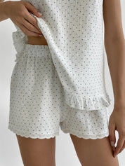 Muslin Tank Top & Shorts Set – Plus Print on Milk