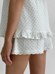 Muslin Tank Top & Shorts Set – Plus Print on Milk