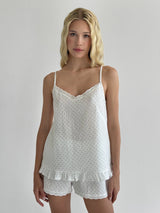Muslin Tank Top & Shorts Set – Plus Print on Milk