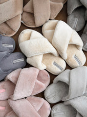 Women's slippers HS-LUX fur latte