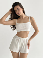 Ribana strappy top in milky color