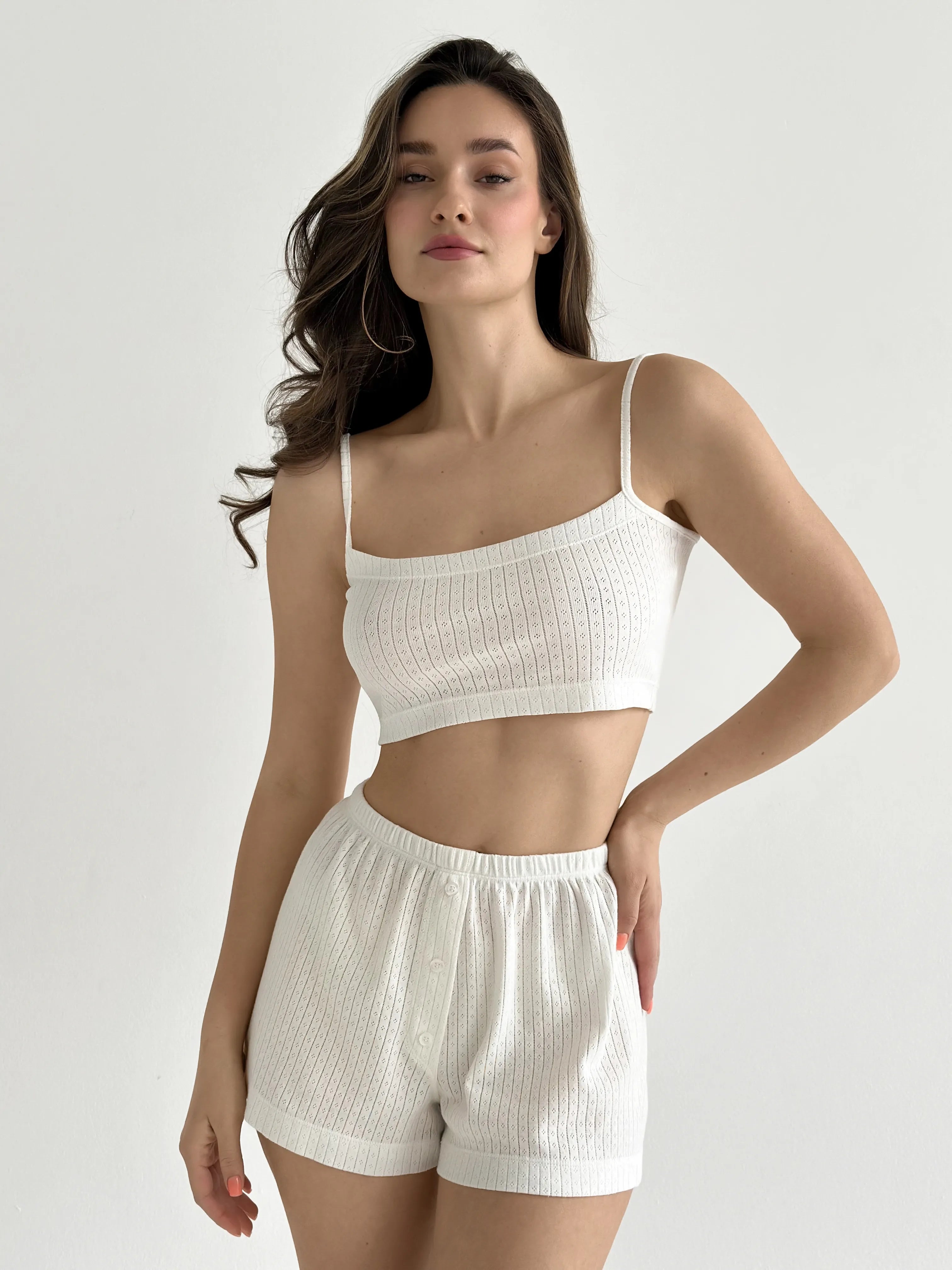 Ribana strappy top in milky color