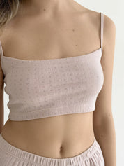 Ribbed strappy top, powder