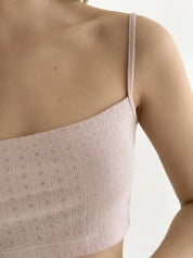 Ribbed strappy top, powder