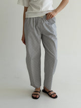 Satin pants BANANAS small white polka dots on gray