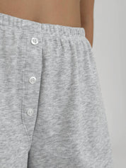 Grey ribbed knit shorts
