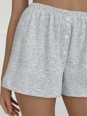 Grey ribbed knit shorts