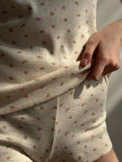 Ribbed mini shorts in milky rose