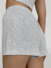 Grey ribbed knit shorts