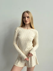Ribbed longsleeve milky rose (without button)