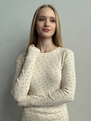 Ribbed longsleeve milky rose (without button)