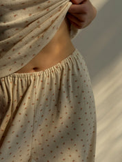 Ribbed wide pants milky rose