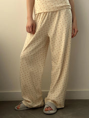 Ribbed wide pants milky rose