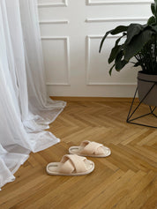 Women's slippers HS-VL waffle milk
