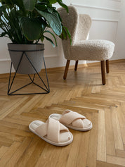 Women's slippers HS-VL waffle milk