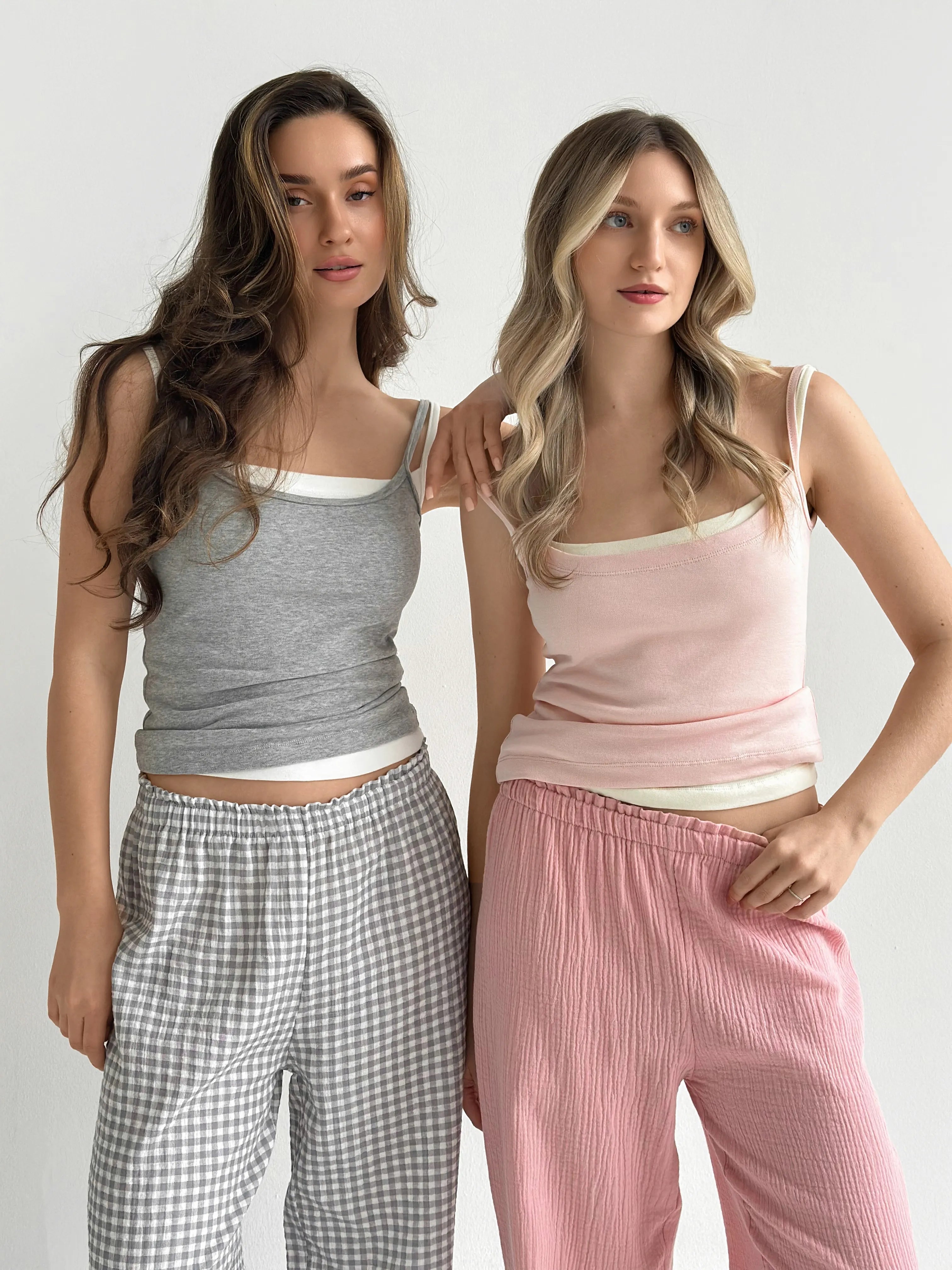 Muslin Pants Mono pink 2-ply
