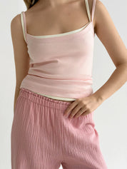Muslin Pants Mono pink 2-ply