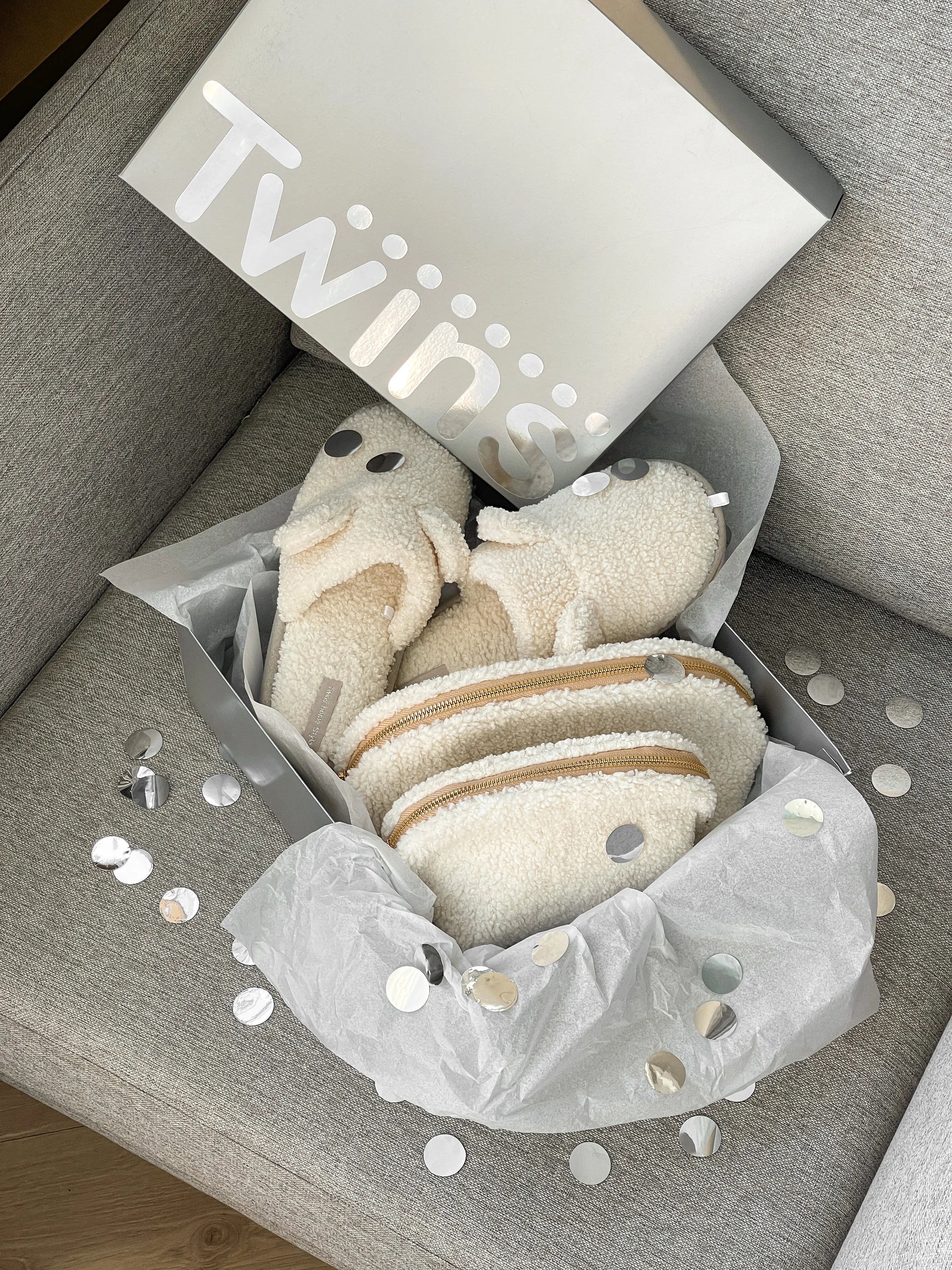 Women's HS fur slippers TEDDI white