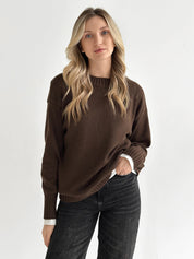 Knitted sweater brown