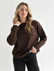 Knitted sweater brown
