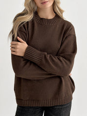 Knitted sweater brown