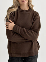 Knitted sweater brown
