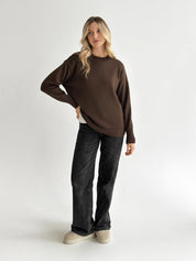 Knitted sweater brown