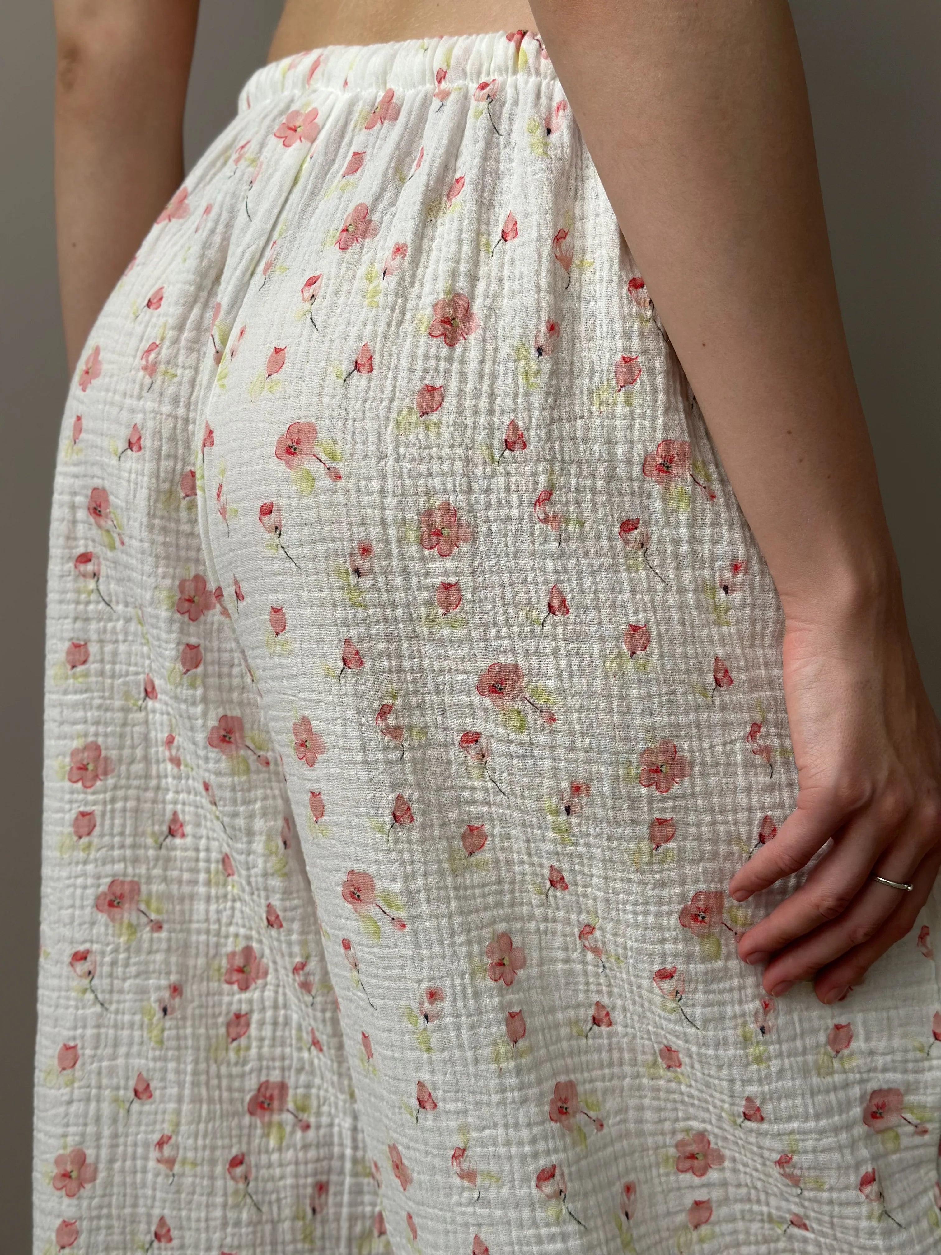 Muslin Pants Harem Pants watercolor on white 2-ply