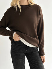 Knitted sweater brown