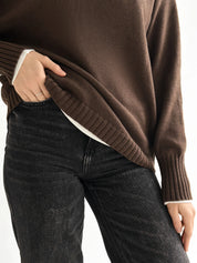 Knitted sweater brown