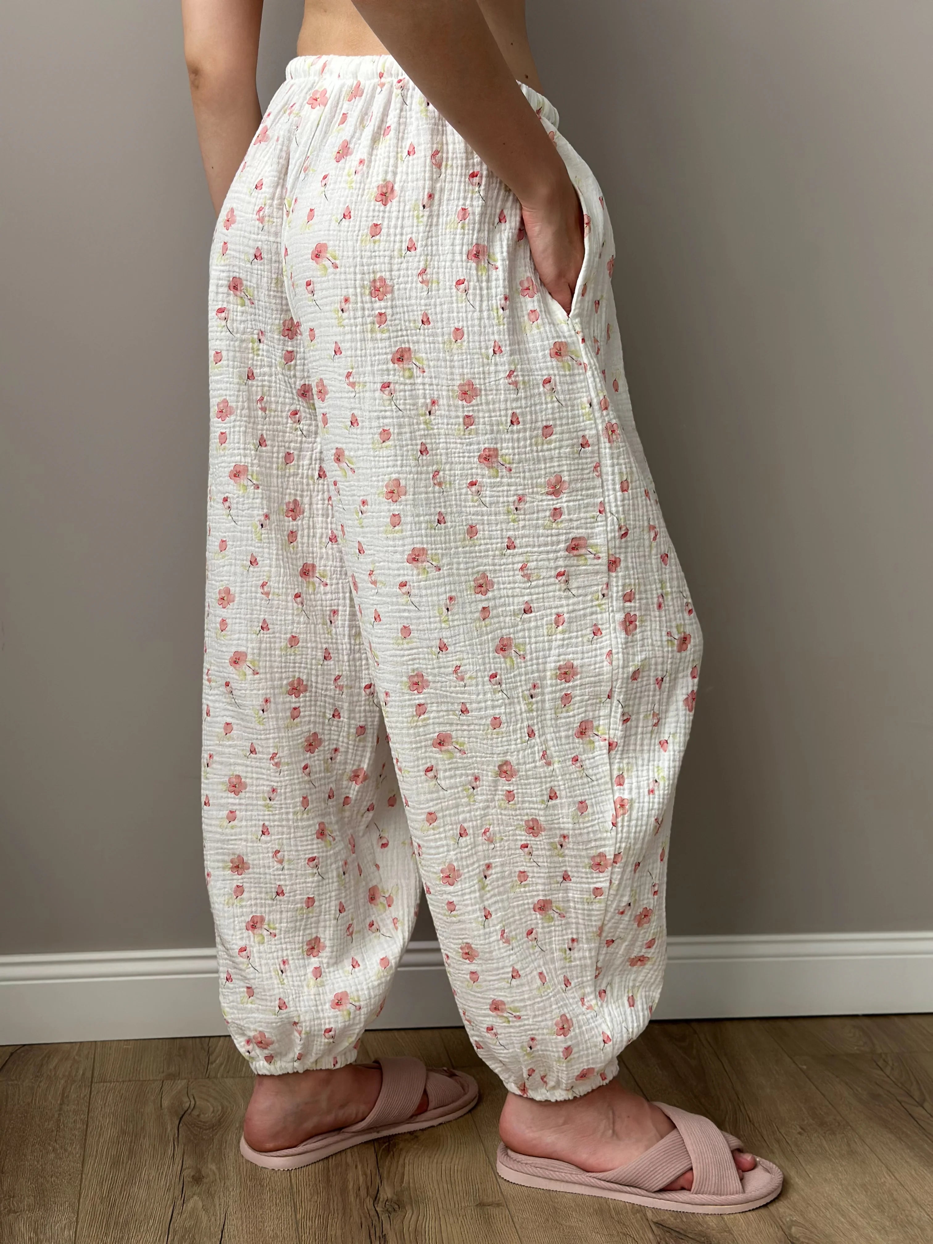 Muslin Pants Harem Pants watercolor on white 2-ply