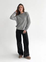 Knitted sweater gray