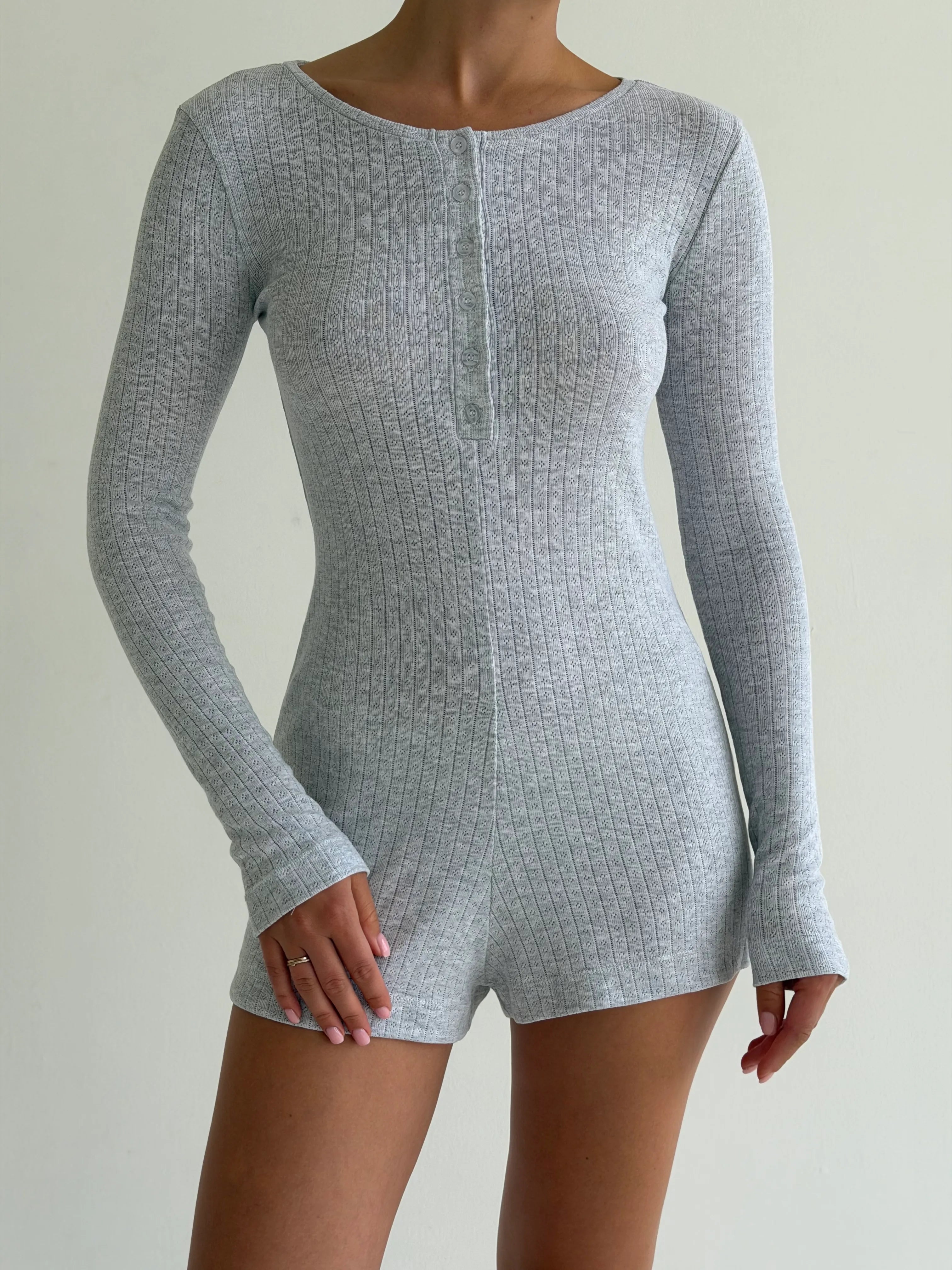 Ribana long sleeve jumpsuit gray